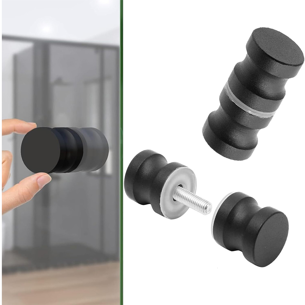 Furniture Hardware Supply - Aluminum Glass Door Knob Black Silver