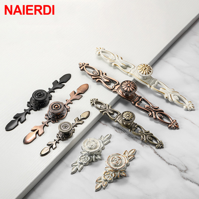 Vintage Furniture Hardware Pulls - NAIERDI Bronze Door Handles Cabinet Handle