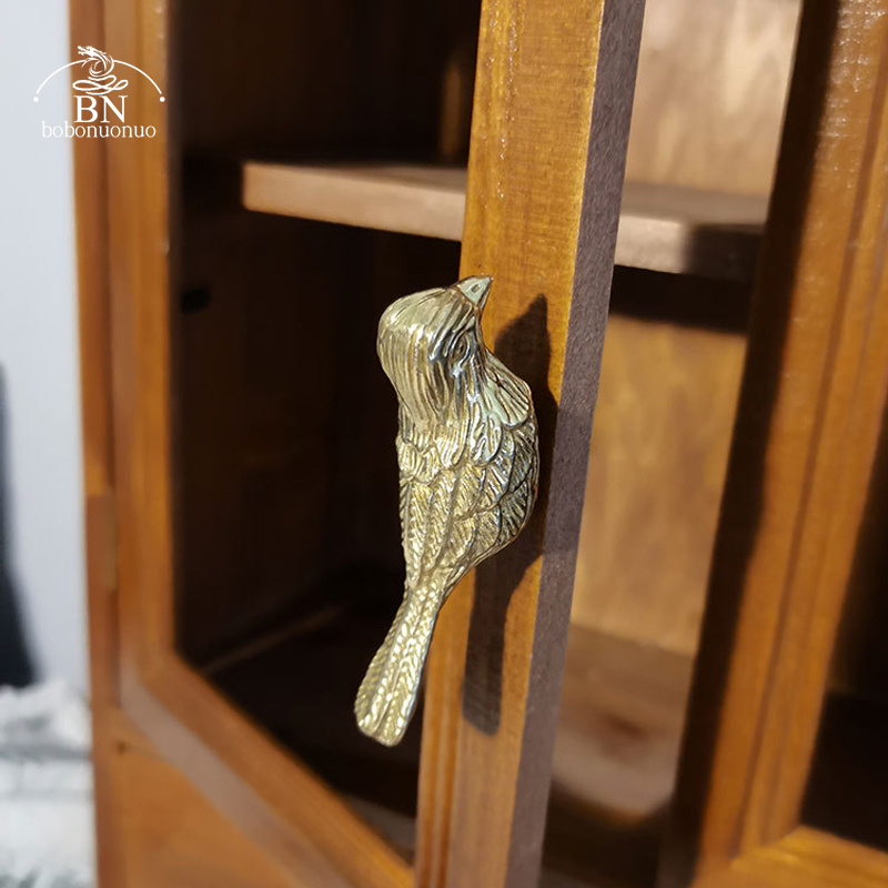 Furniture Hardware Factory - Lovely Bird Shape Wardrobe Knob Brass