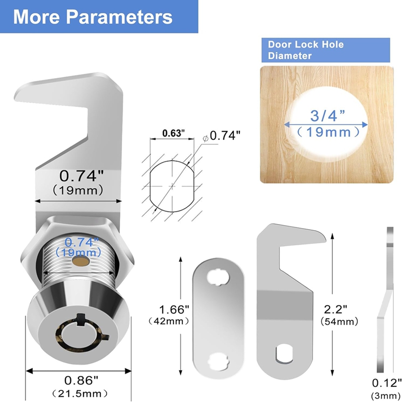 Tool Box Lock with Key,5/8In C - огляд і ціна Cabinet Lock Key