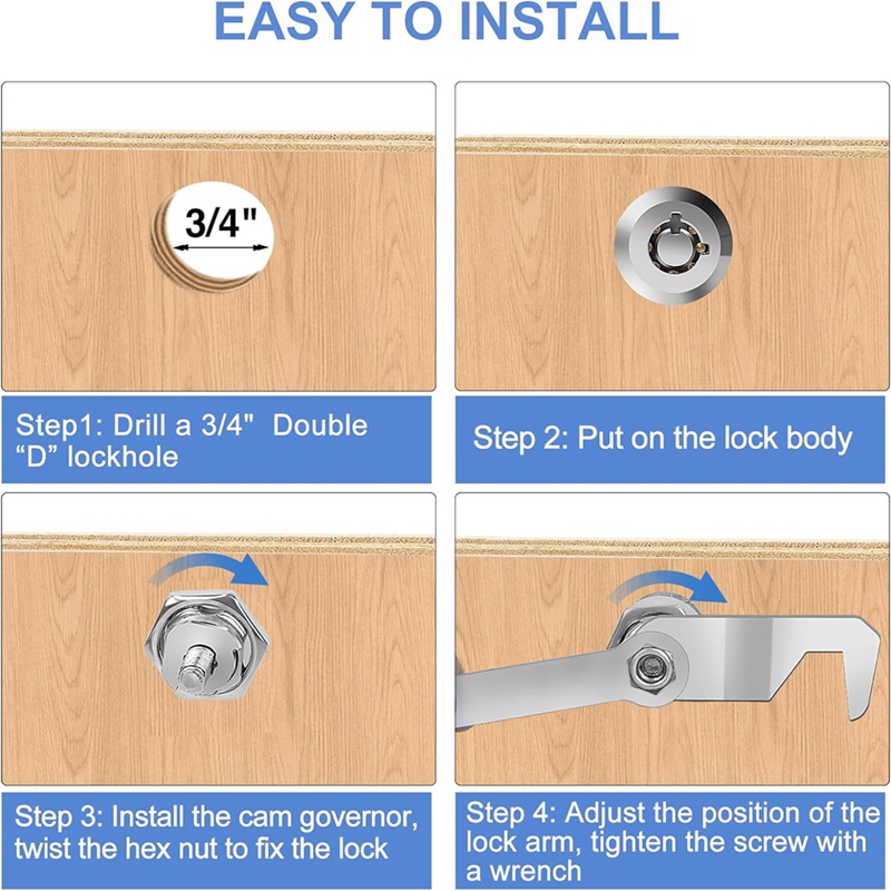 Tool Box Lock with Key,5/8In C - огляд і ціна Cabinet Lock Key