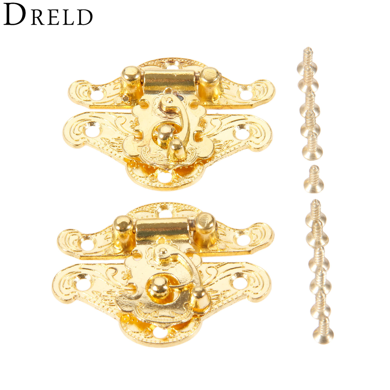DRELD 2Pcs Antique Gold Box La - огляд і ціна Furniture Hardware Manufacturer