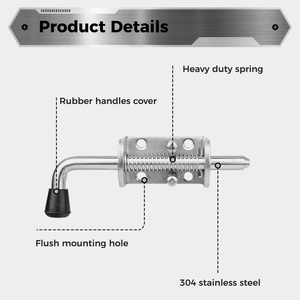 2Pcs Spring Loaded Latch Pin S - огляд і ціна Barrel Bolt Slide