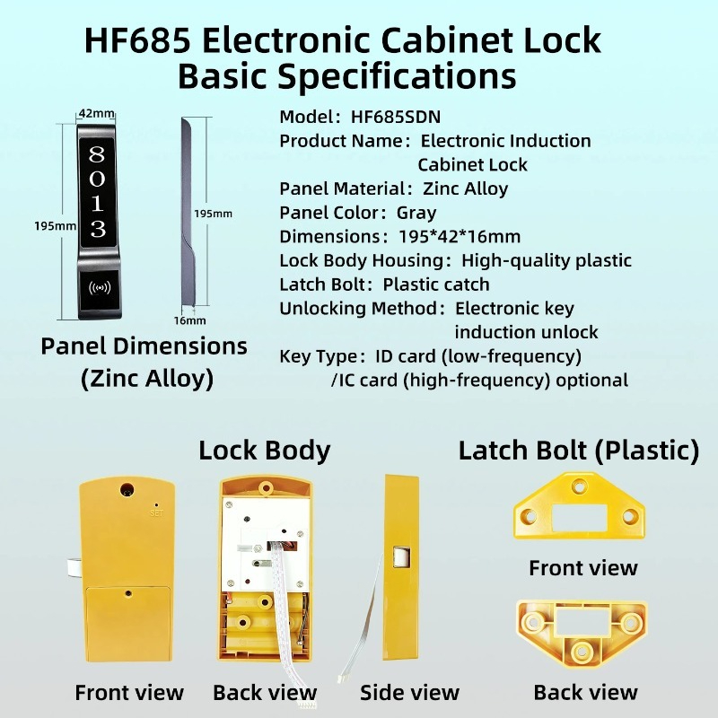 HF685SDN RFID Electronic Cabin - огляд і ціна Cabinet Lock Key