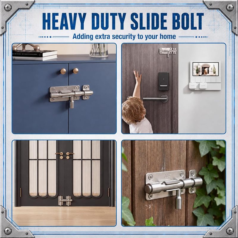 ABRU-For Shed Barn Fence Garag - огляд і ціна Barrel Bolt Slide