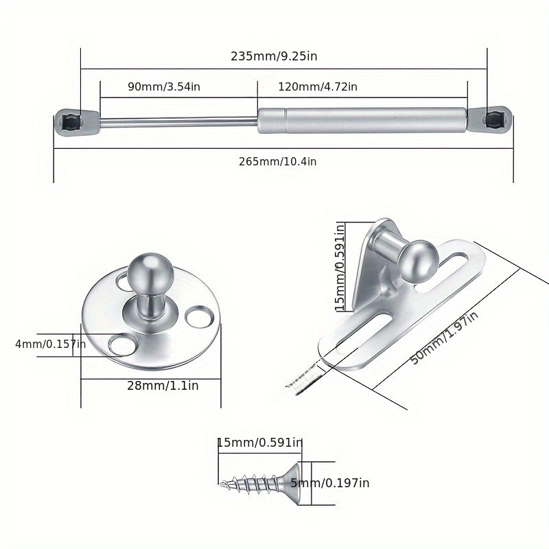 2pcs Gas Spring Shocks Struts  - огляд і ціна Furniture Hardware Hinges